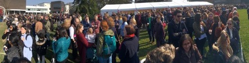 Reading University's world record attempt - photo of awaiting students