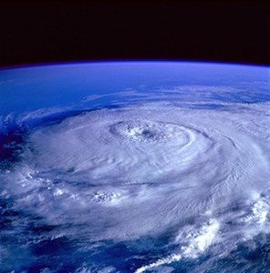 aerial view of hurricane